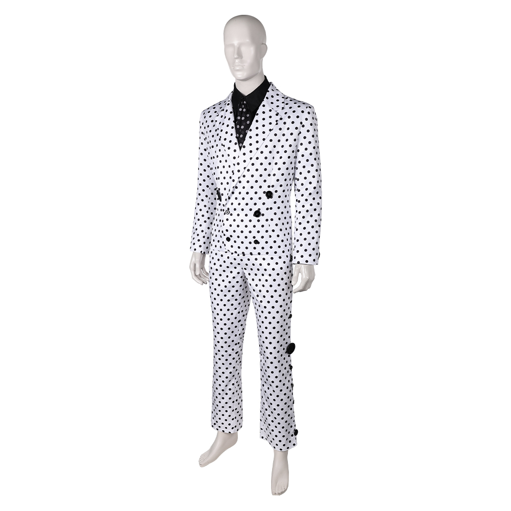 Prince Rogers Nelson Black Dot White Suit 90s Outfits Halloween Carnival Cosplay Costume
