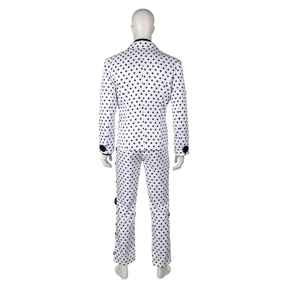 Prince Rogers Nelson Black Dot White Suit 90s Outfits Halloween Carnival Cosplay Costume