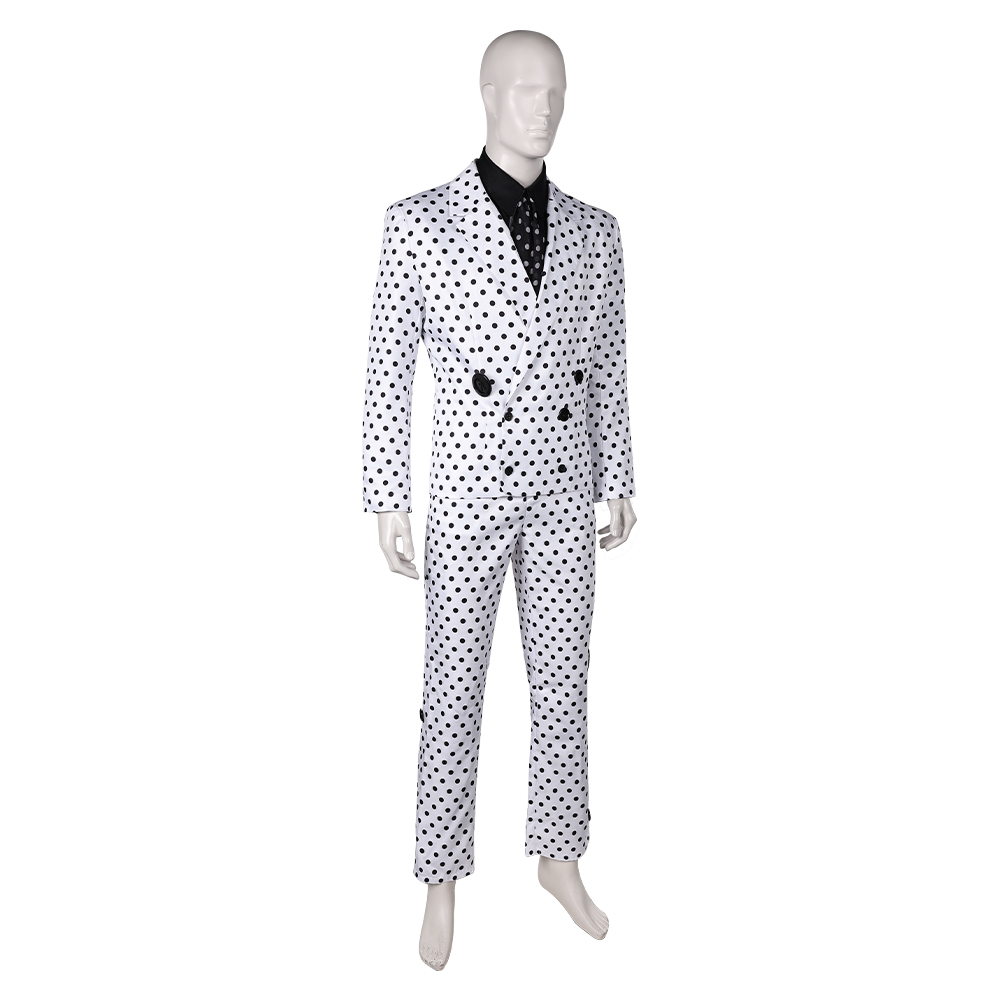Prince Rogers Nelson Black Dot White Suit 90s Outfits Halloween Carnival Cosplay Costume