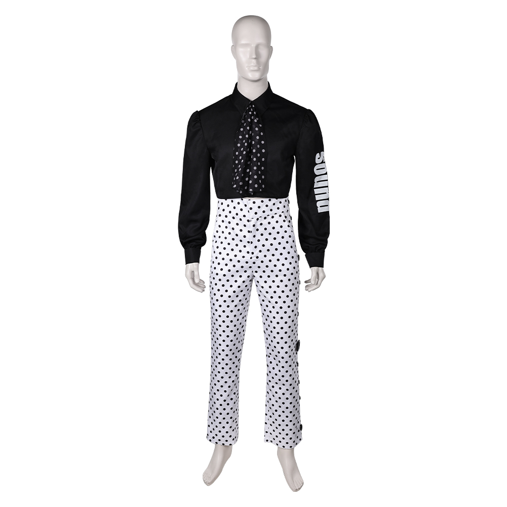 Prince Rogers Nelson Black Dot White Suit 90s Outfits Halloween Carnival Cosplay Costume