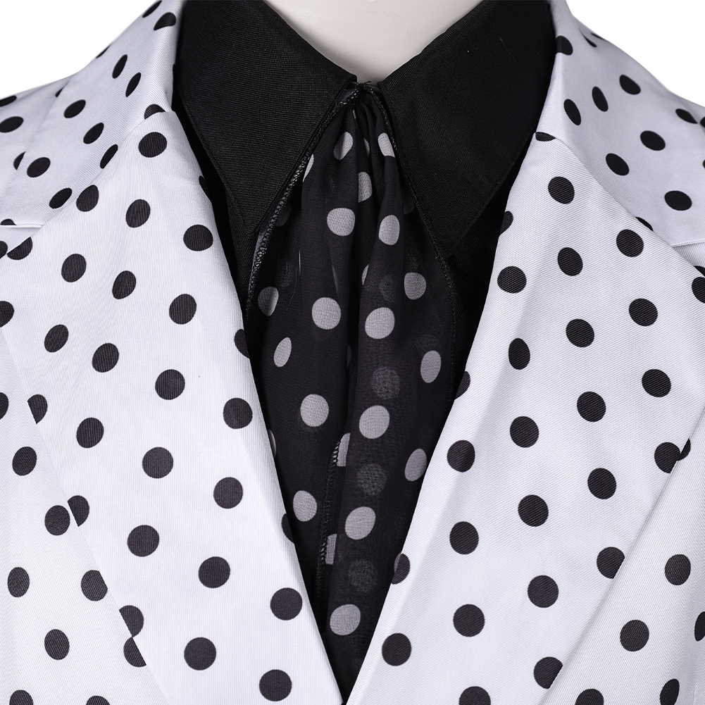 Prince Rogers Nelson Black Dot White Suit 90s Outfits Halloween Carnival Cosplay Costume