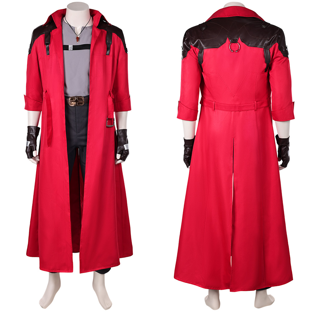 Devil May Cry (2025) Dante Men Red Coat Set Outfits Halloween Carnival Cosplay Costume