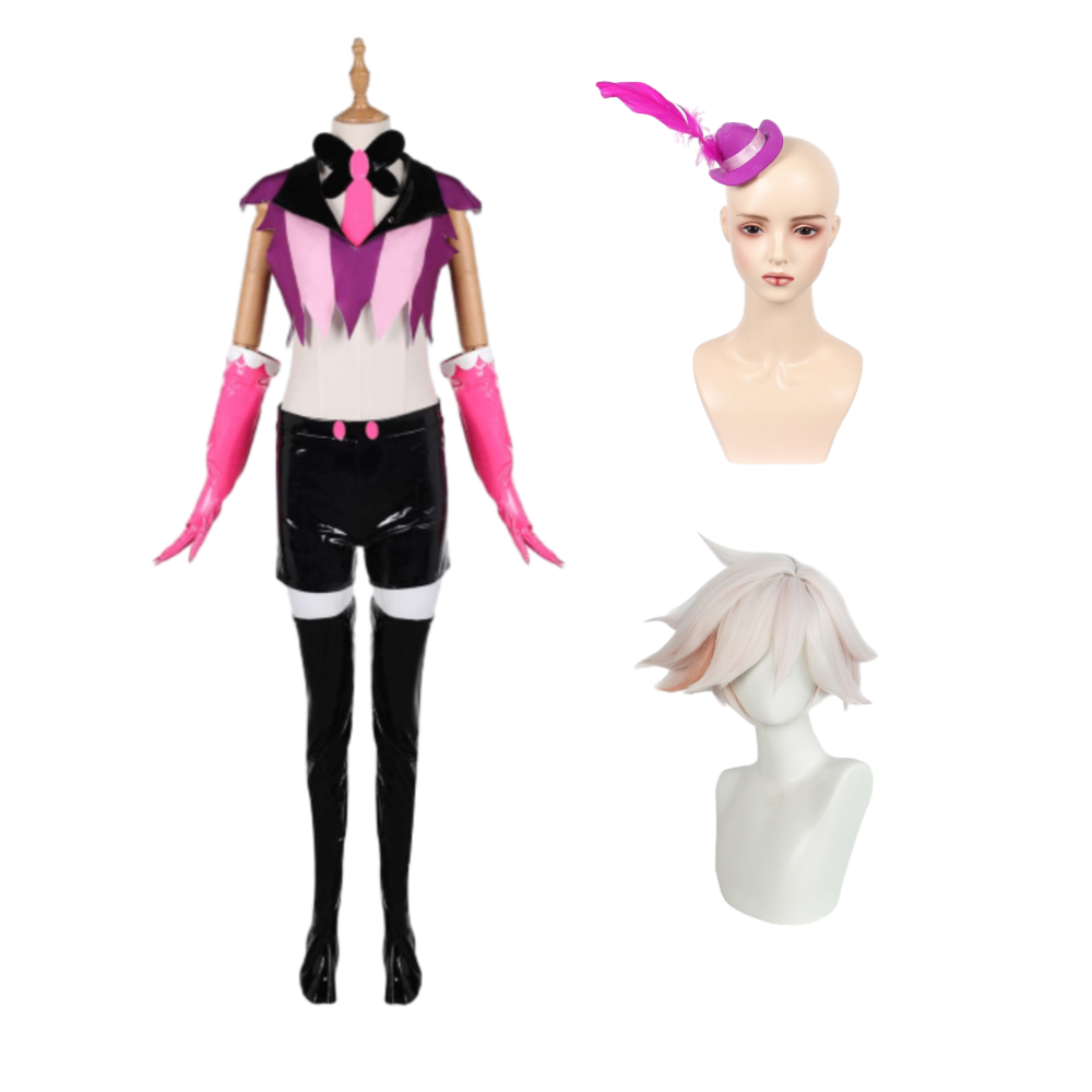 Hazbin Hotel Season 2 Angel Dust Pink Uniform Outfit Halloween Carnival Cosplay Costume