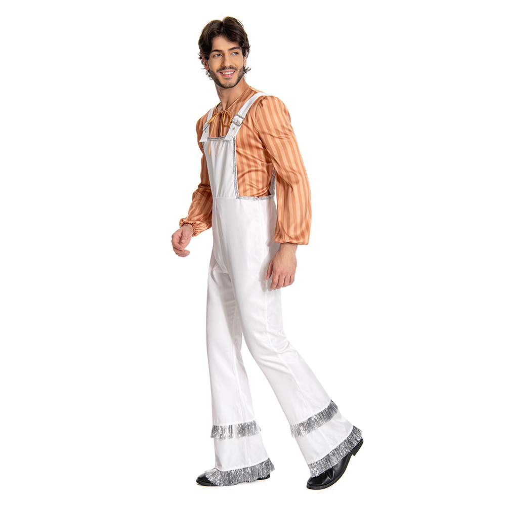 ABBA Bjorn Ulvaeus Retro 70S Overalls Set Outfits Halloween Carnival Suit Cosplay Costume