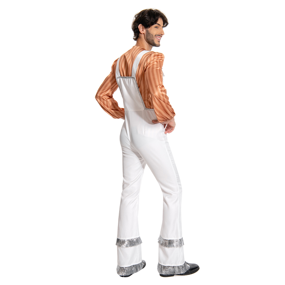 ABBA Bjorn Ulvaeus Retro 70S Overalls Set Outfits Halloween Carnival Suit Cosplay Costume