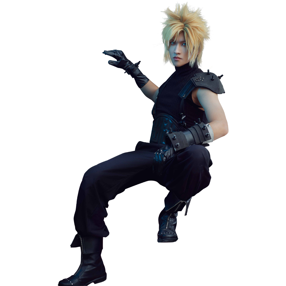 Final Fantasy VII Remake Version Cloud Strife Halloween Carnival Suit Cosplay Costume