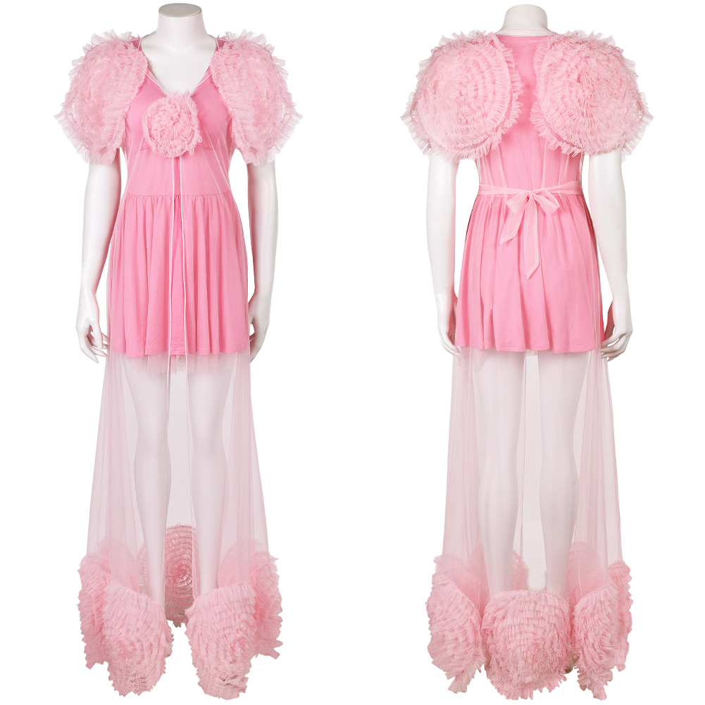 Wicked (2024) Glinda Women Pink Mesh Sleepwear Outfits Halloween Carnival Suit Cosplay Costume