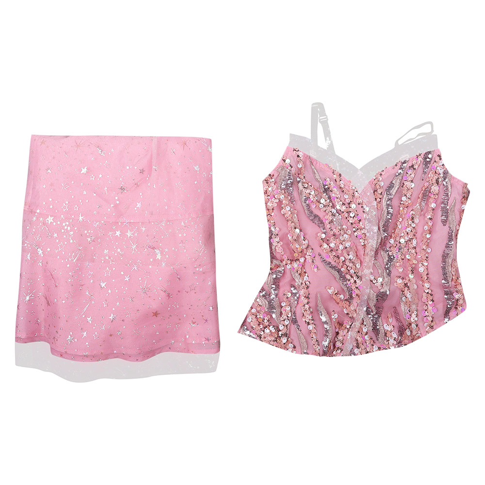 Wicked (2024) Glinda Kids Children Pink Dress Outfits Halloween Carnival Cosplay Costume