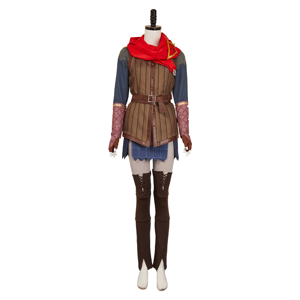 Split Fiction Mio Women Brown Fantasy Outfits Halloween Carnival Cosplay Costume