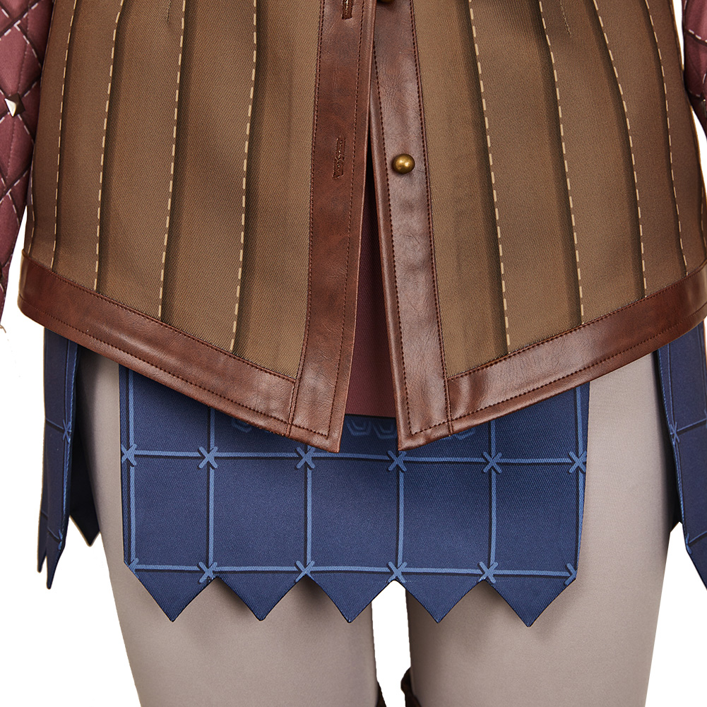 Split Fiction Mio Women Brown Fantasy Outfits Halloween Carnival Cosplay Costume