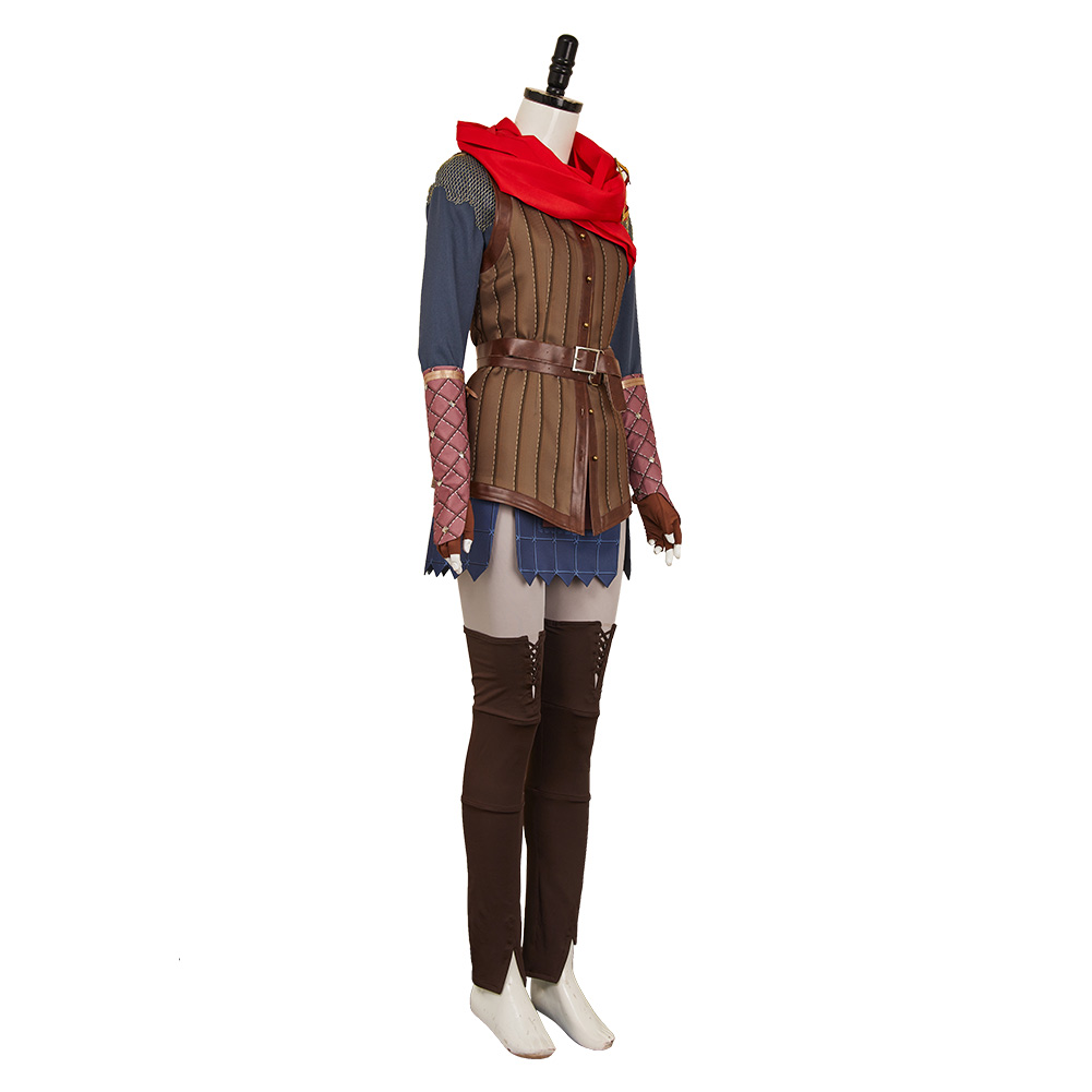 Split Fiction Mio Women Brown Fantasy Outfits Halloween Carnival Cosplay Costume
