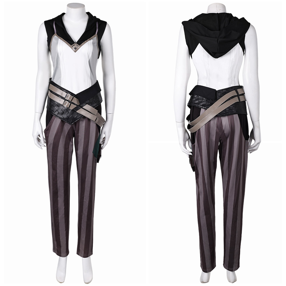 Arcane Season 1 Vi White Hoodie Outfits Halloween Carnival Cosplay Costume