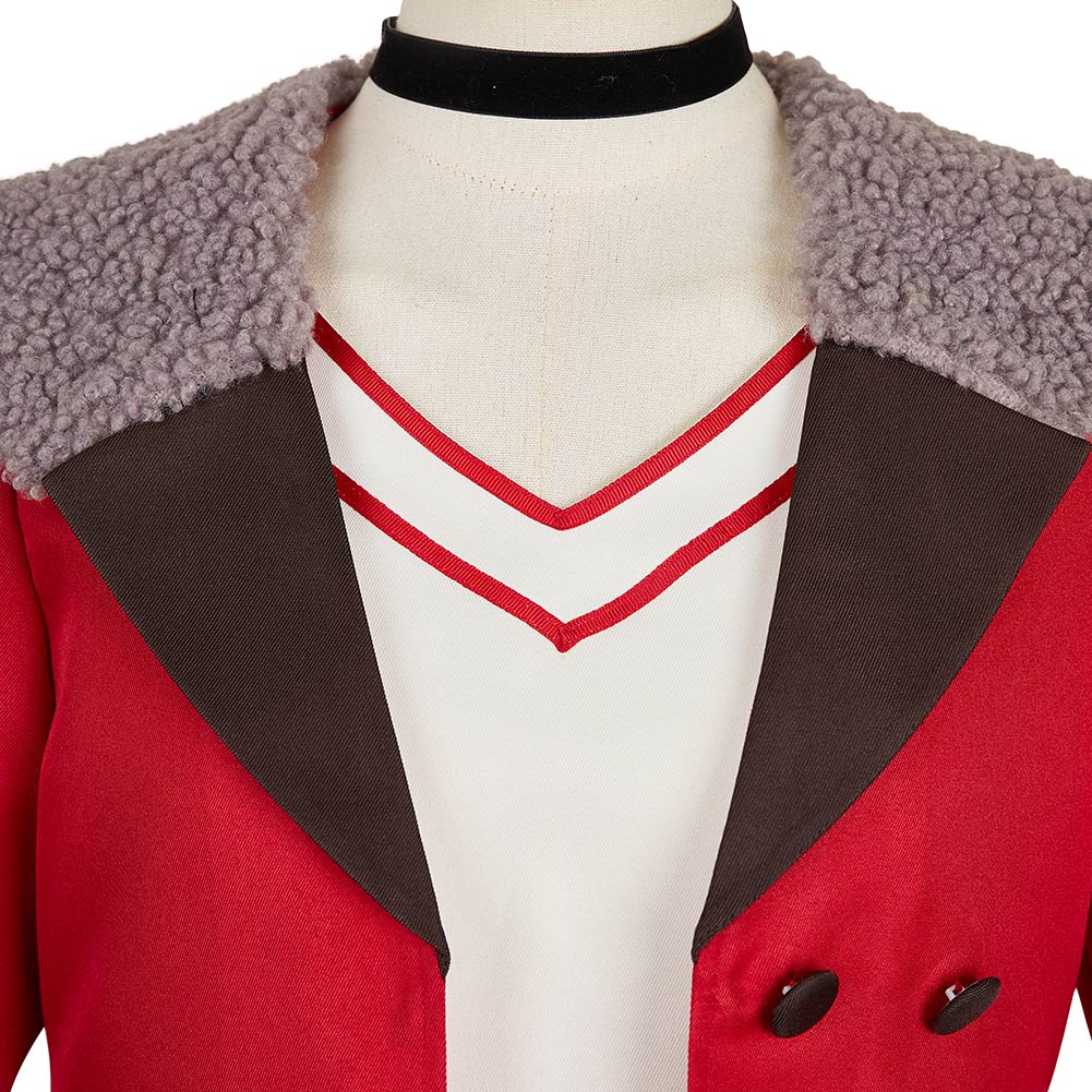 Dandadan Momo Ayase Red Coat Dress Outfits Halloween Carnival Cosplay Costume