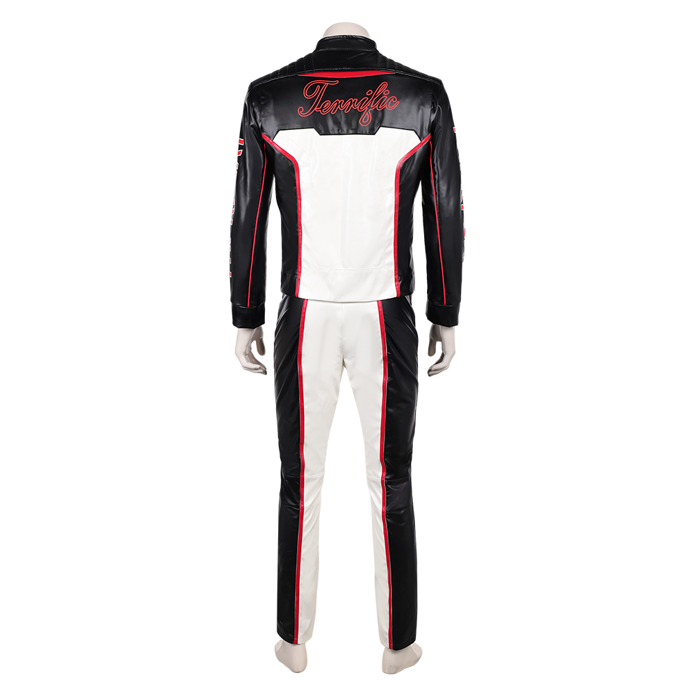 Mister Terrific Men Leather Coat Pants Set Outfits Halloween Carnival Party Cosplay Costume