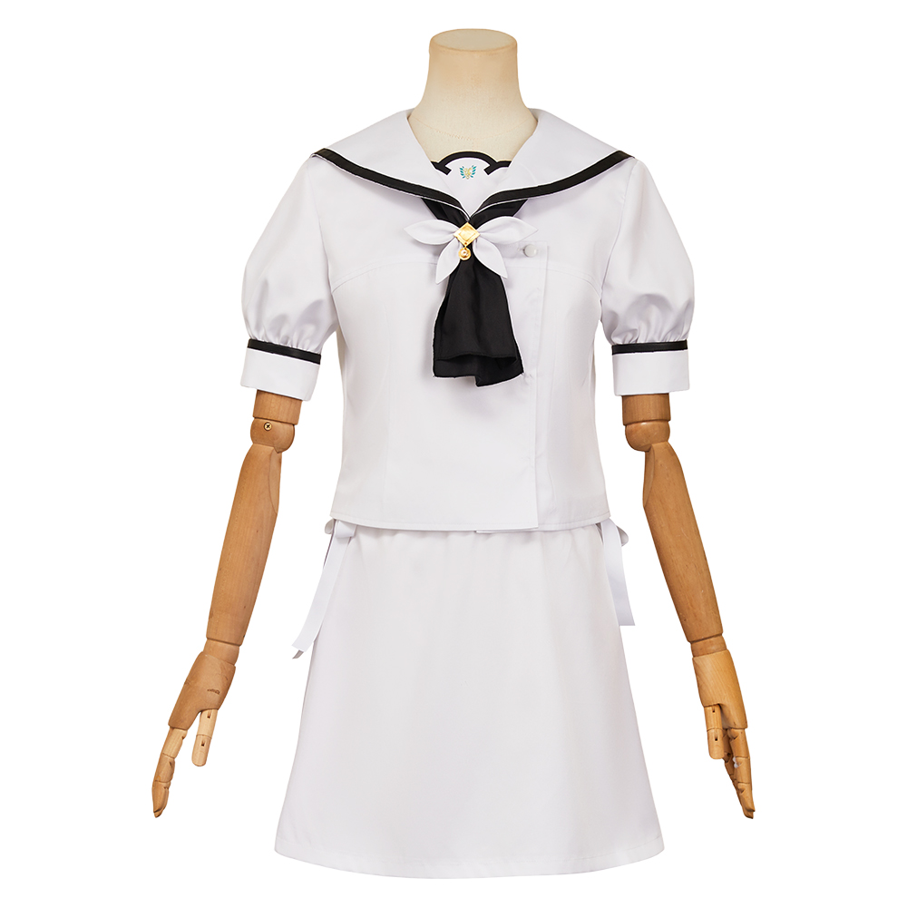 Summer Pockets Naruse Shiroha Women White Dress Outfits Halloween Carnival Cosplay Costume