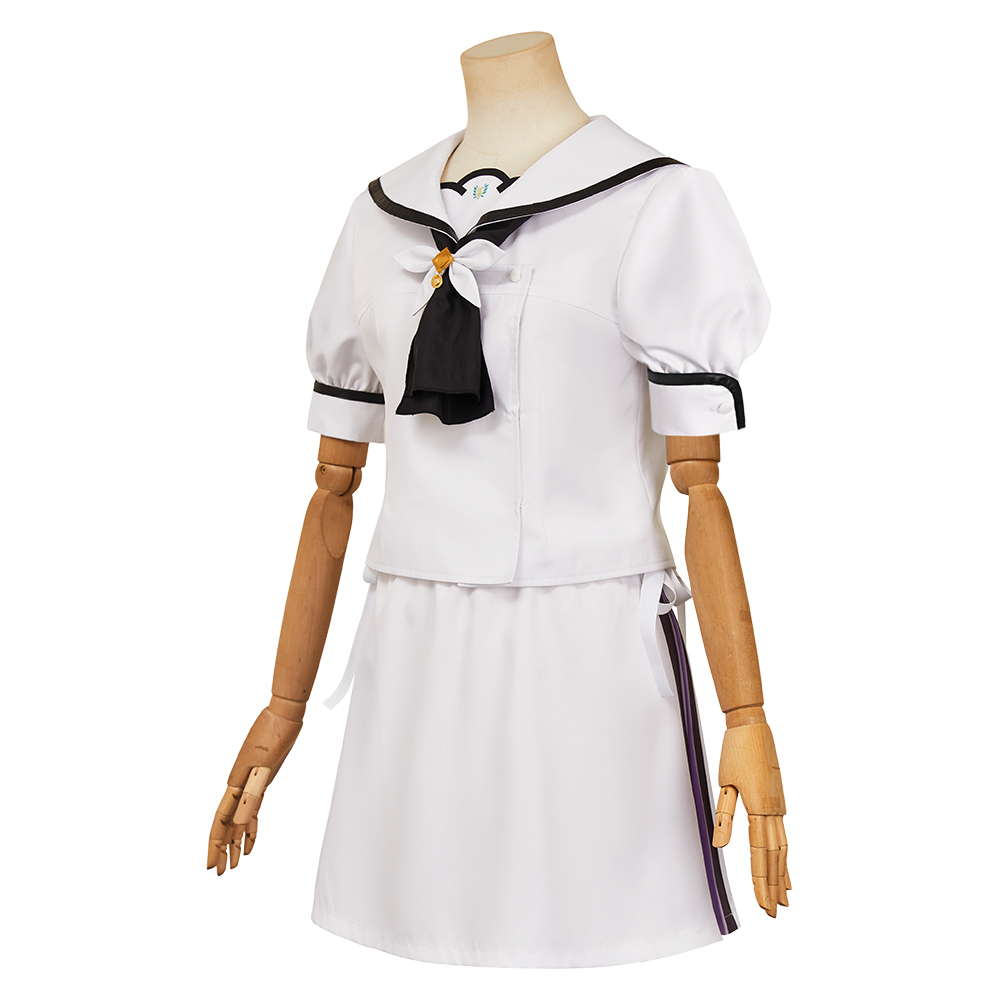 Summer Pockets Naruse Shiroha Women White Dress Outfits Halloween Carnival Cosplay Costume
