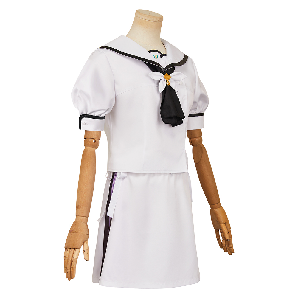 Summer Pockets Naruse Shiroha Women White Dress Outfits Halloween Carnival Cosplay Costume