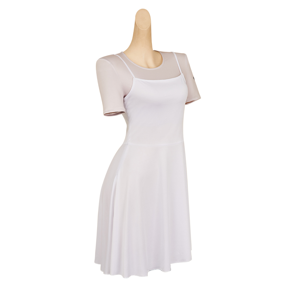 John Wick (2025)  Eve Macarro Women White Printed Dress Halloween Carnival Party Cosplay Costume