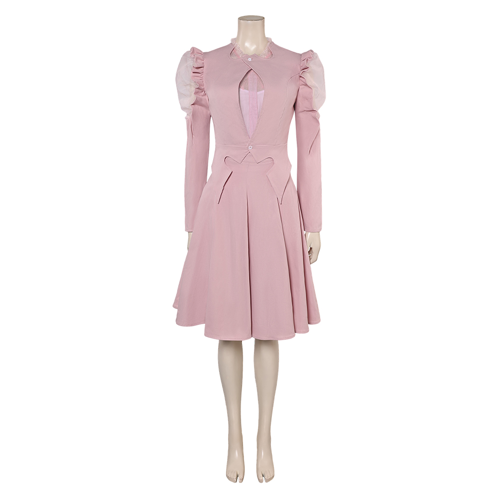 Wicked (2024) Glinda Women Pink Puffy Sleeve Outfits Halloween Carnival Cosplay Costume
