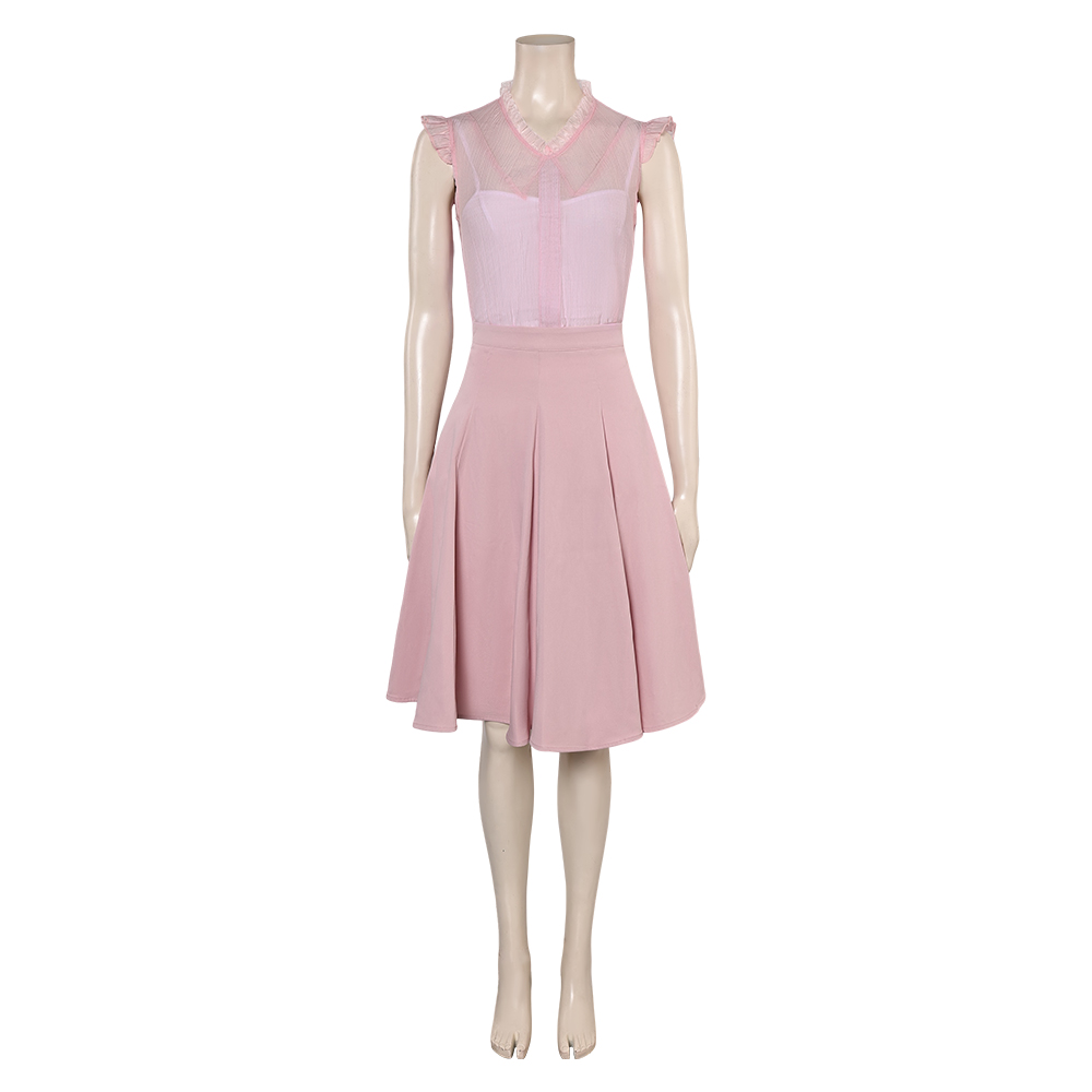 Wicked (2024) Glinda Women Pink Puffy Sleeve Outfits Halloween Carnival Cosplay Costume