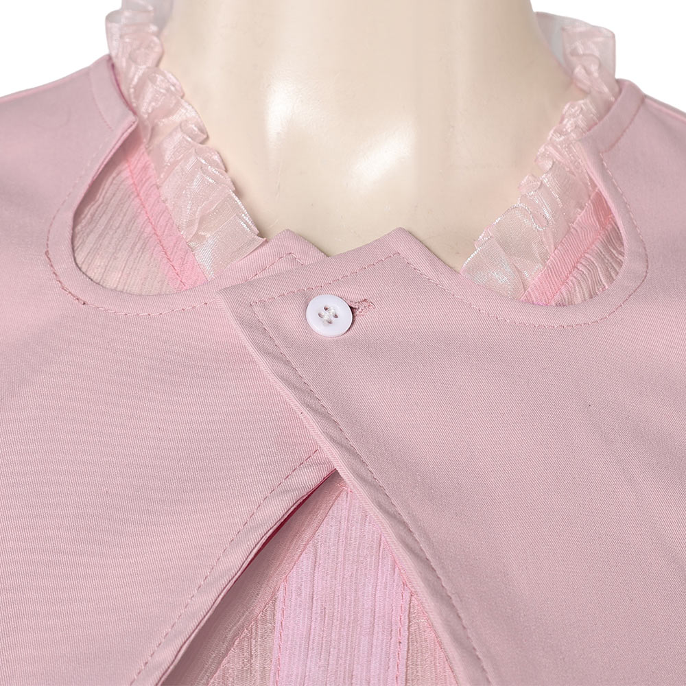 Wicked (2024) Glinda Women Pink Puffy Sleeve Outfits Halloween Carnival Cosplay Costume