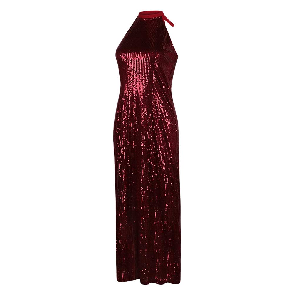 John Wick Eve Macarro Claret Sleeveless Gown Halloween Carnival Party Cosplay Costume
