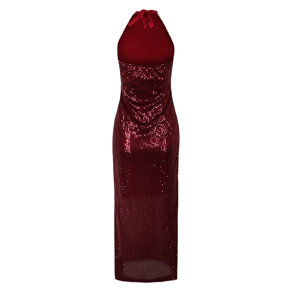 John Wick Eve Macarro Claret Sleeveless Gown Halloween Carnival Party Cosplay Costume
