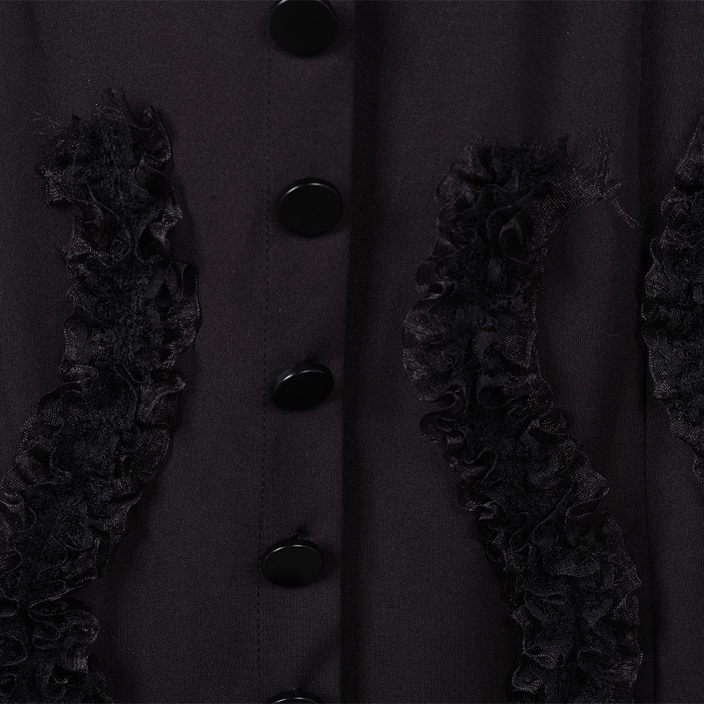 Wicked (2024) Elphaba Women Black Puffy Sleeves Dress Outfits Halloween Carnival Cosplay Costume