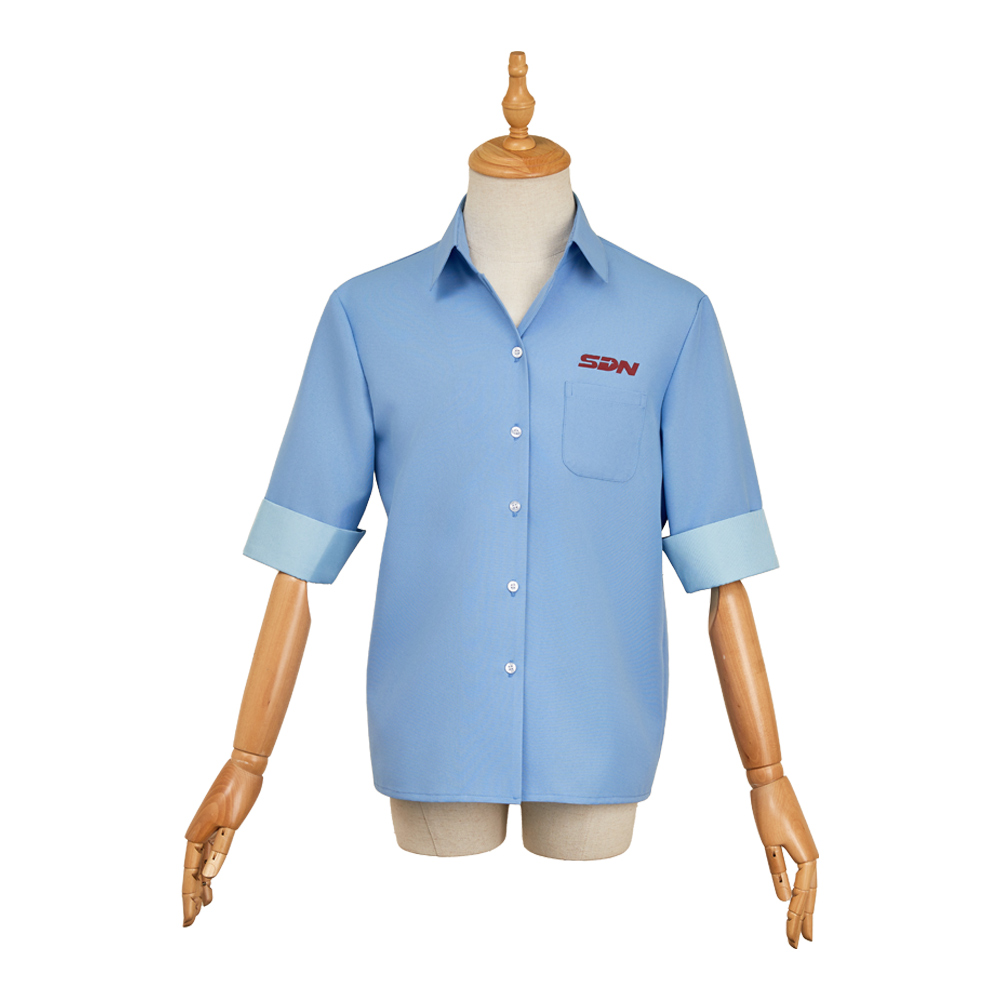 Dispatch Robert Robertson Mecha Man Blue Shirt Halloween Carnival Cosplay Costume
