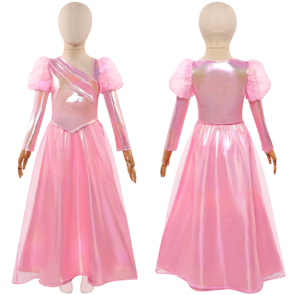 Wicked: For Good Glinda Pink Dress Children Kids Halloween Carnival Cosplay Costume