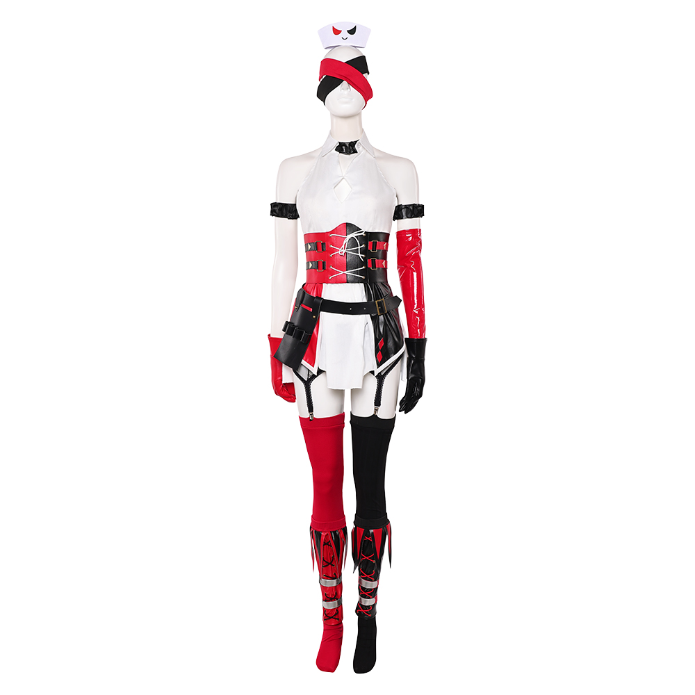Harley Quinn Variant Play Arts Kai Nurse Fullset Outfits Halloween Carnival Party Cosplay Costume