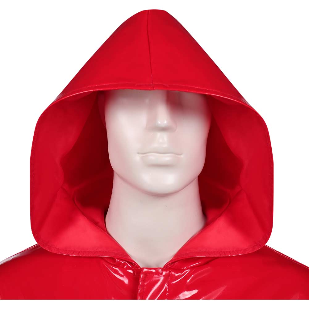 Fear Street: The Prom Queen Simone Perry Red Latex Coat Halloween Carnival Cosplay Costume