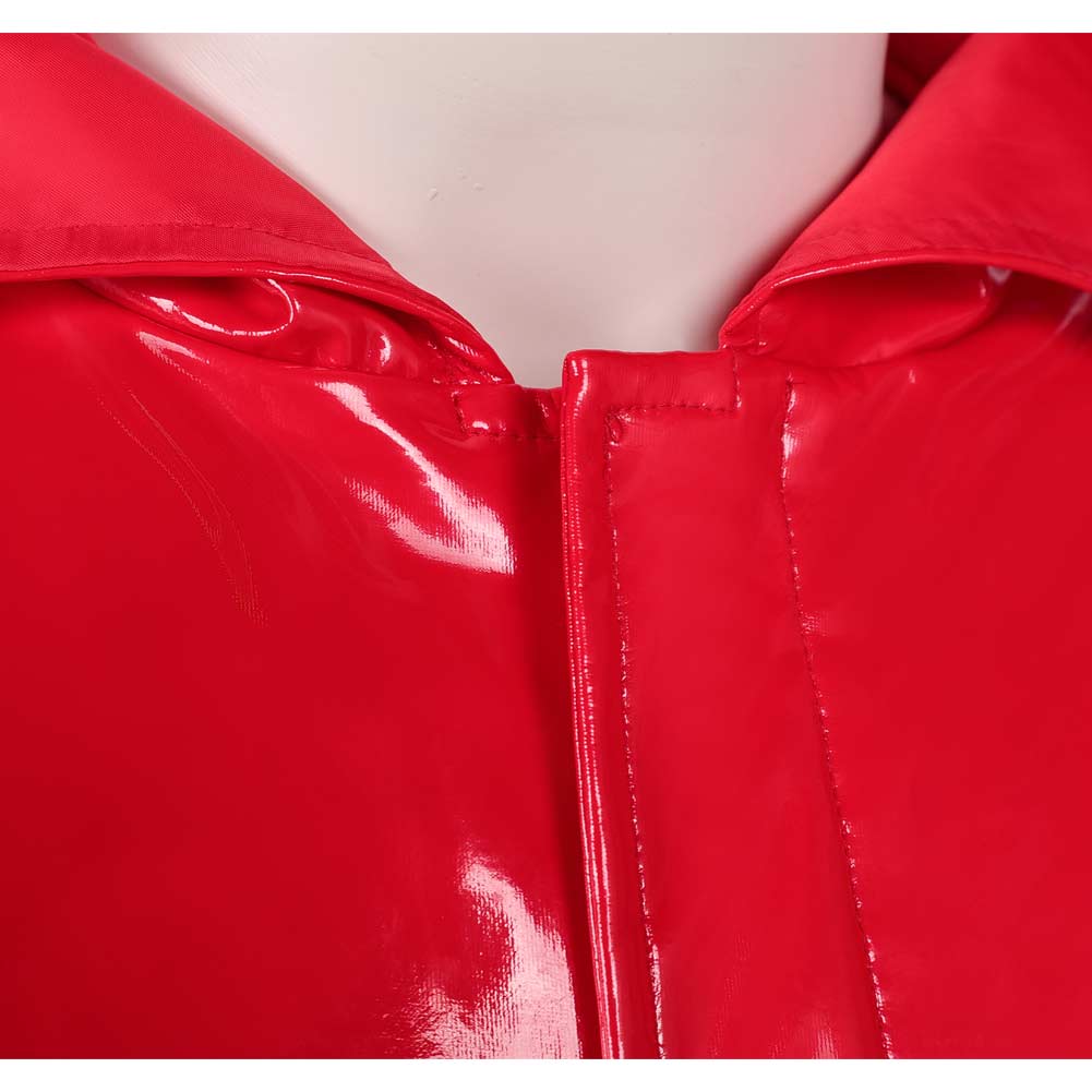 Fear Street: The Prom Queen Simone Perry Red Latex Coat Halloween Carnival Cosplay Costume