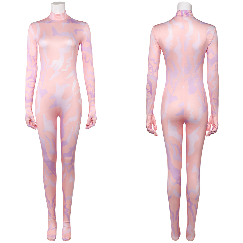 Kpop Demon Hunters Rumi Demonic Pattern Printed Jumpsuit Halloween Carnival Party Cosplay Costume