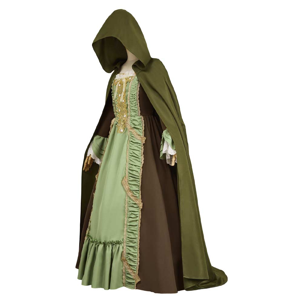 Agatha All Along Rio Vidal Green Cloak Dress Outfits Halloween Carnival Cosplay Costume