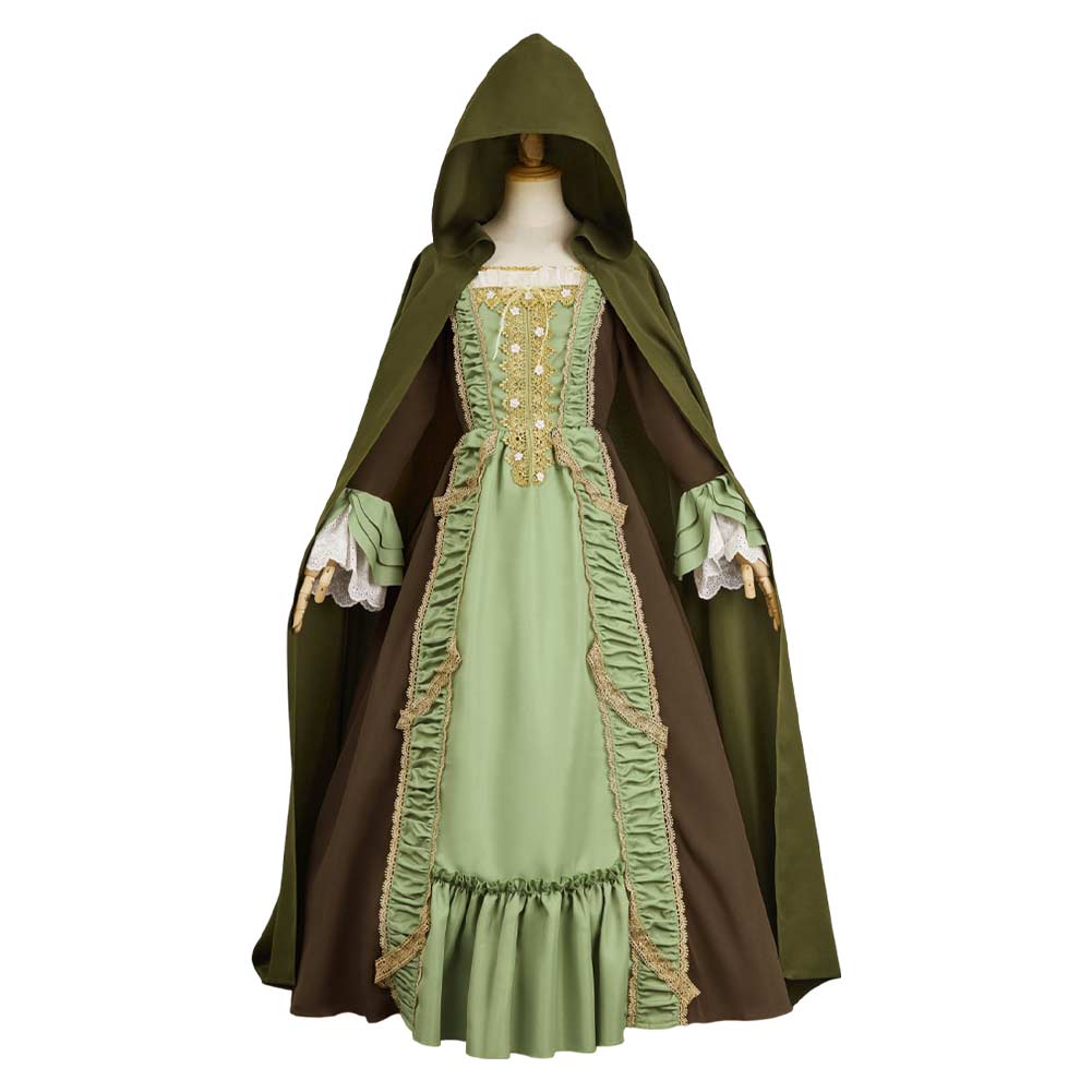 Agatha All Along Rio Vidal Green Cloak Dress Outfits Halloween Carnival Cosplay Costume
