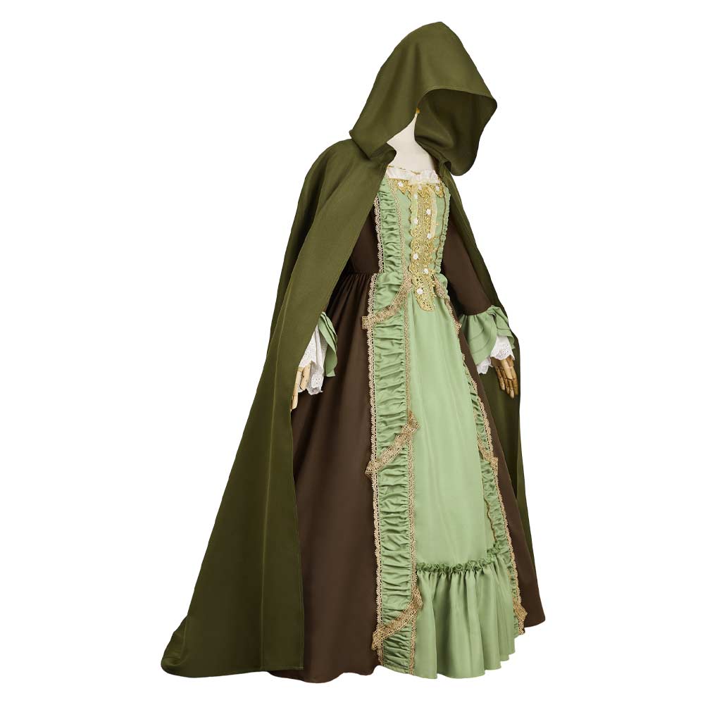 Agatha All Along Rio Vidal Green Cloak Dress Outfits Halloween Carnival Cosplay Costume