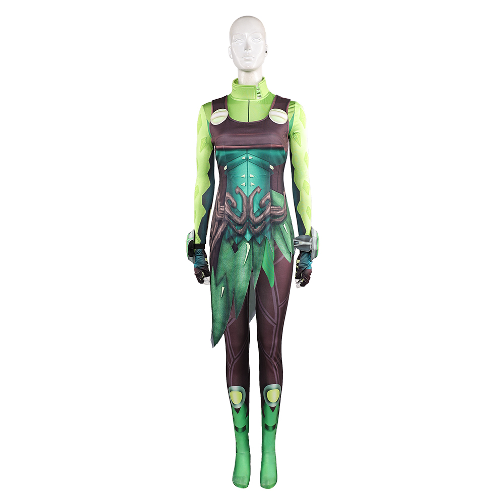 Rivals Mantis Women Green Jumpsuit Outfits Halloween Carnival Cosplay Costume