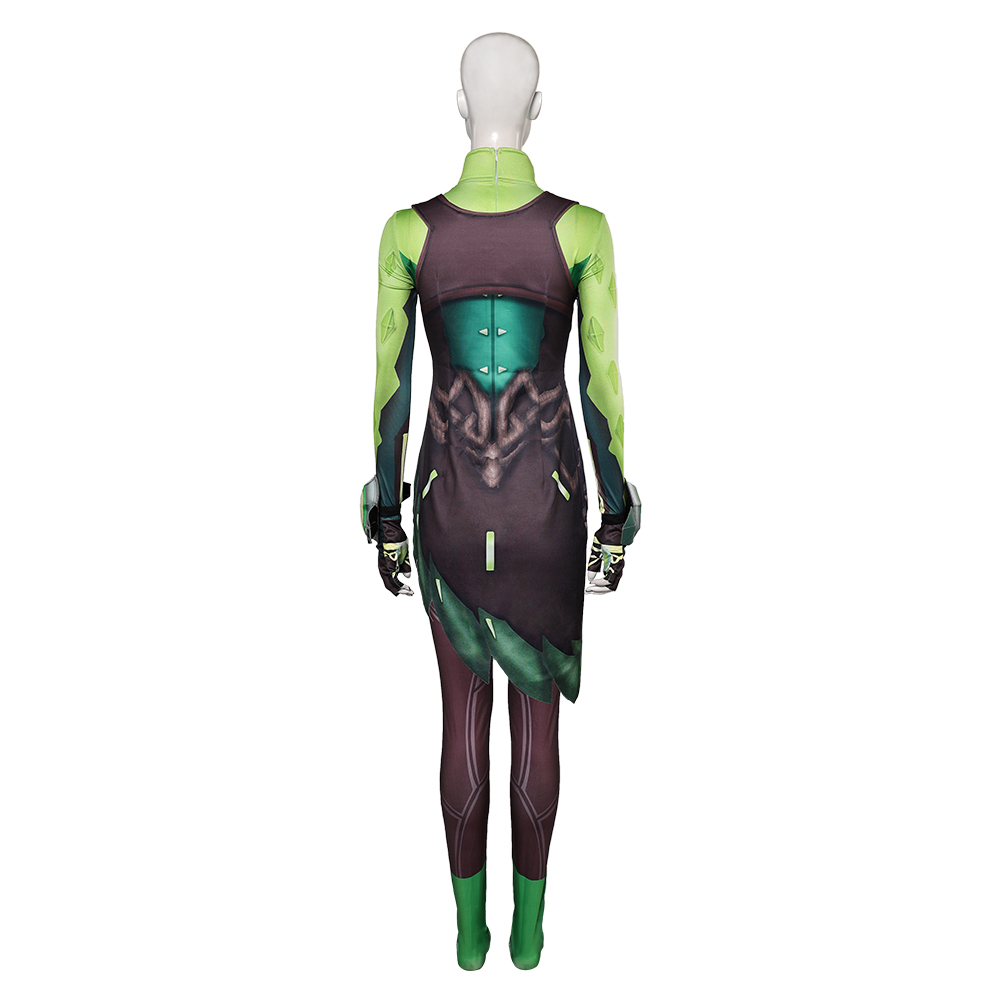 Rivals Mantis Women Green Jumpsuit Outfits Halloween Carnival Cosplay Costume