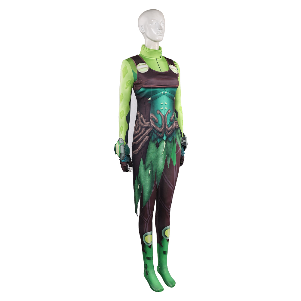 Rivals Mantis Women Green Jumpsuit Outfits Halloween Carnival Cosplay Costume