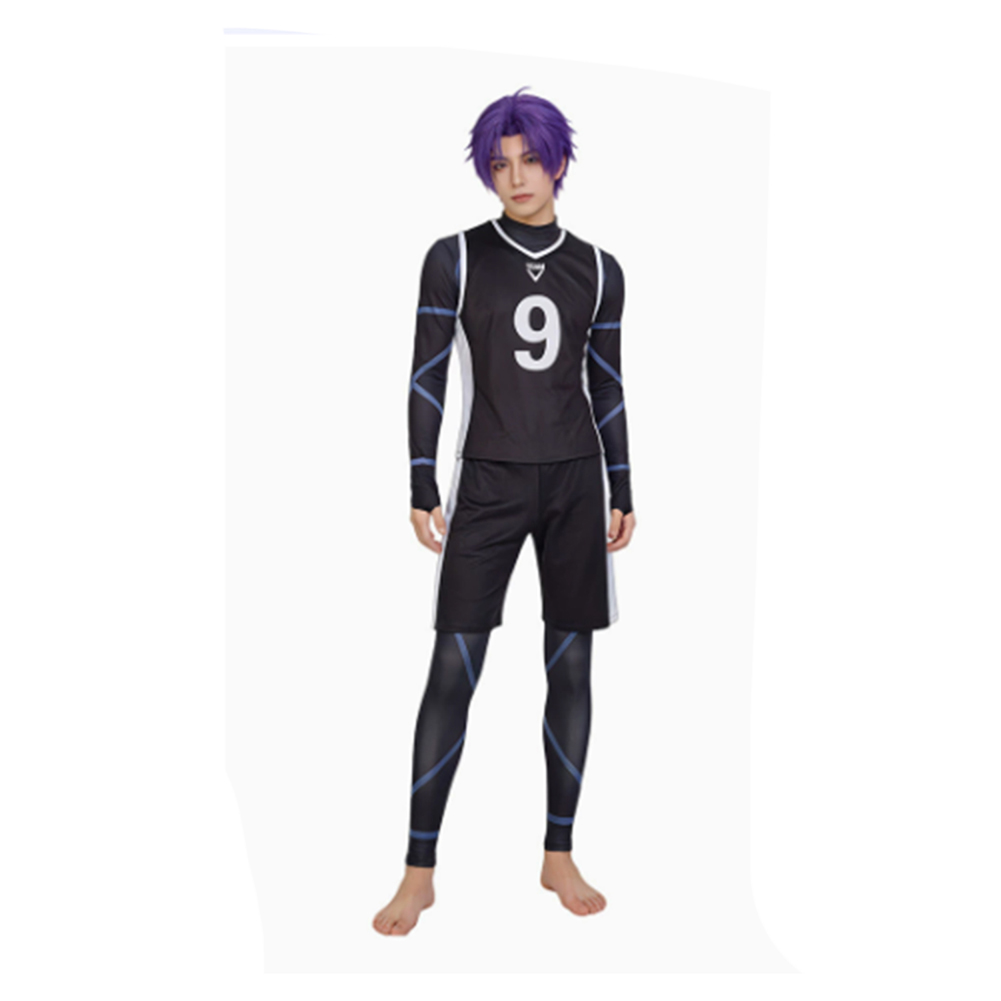 Blue Lock Reo Mikage Black No.9 Jersey Outfits Halloween Carnival Cosplay Costume