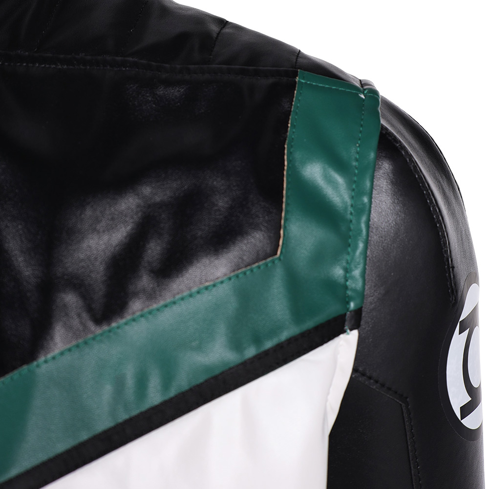 Guy Gardner Green Lantern Uniform Leather Jacket Jumpsuit Set Halloween Carnival Party Cosplay Costume