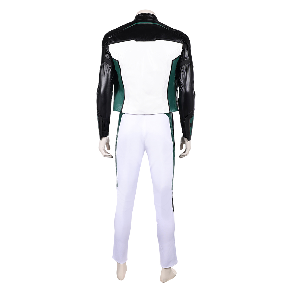 Guy Gardner Green Lantern Uniform Leather Jacket Jumpsuit Set Halloween Carnival Party Cosplay Costume