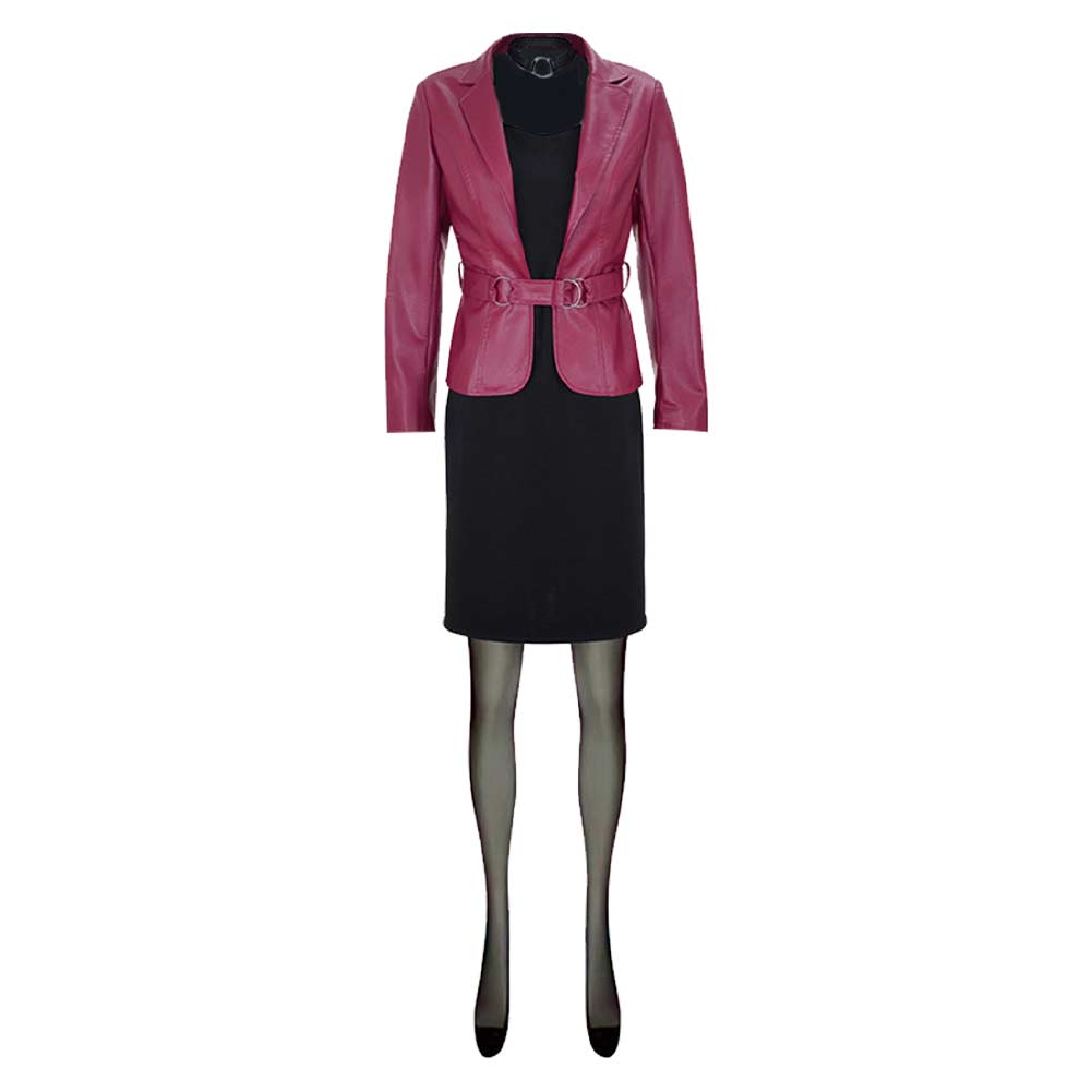 Silent Hill 2 Remake Maria Women Red Leather Suit Set Outfits Halloween Carnival Cosplay Costume