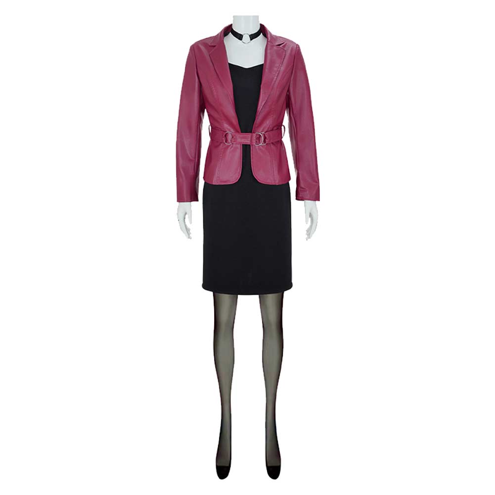 Silent Hill 2 Remake Maria Women Red Leather Suit Set Outfits Halloween Carnival Cosplay Costume