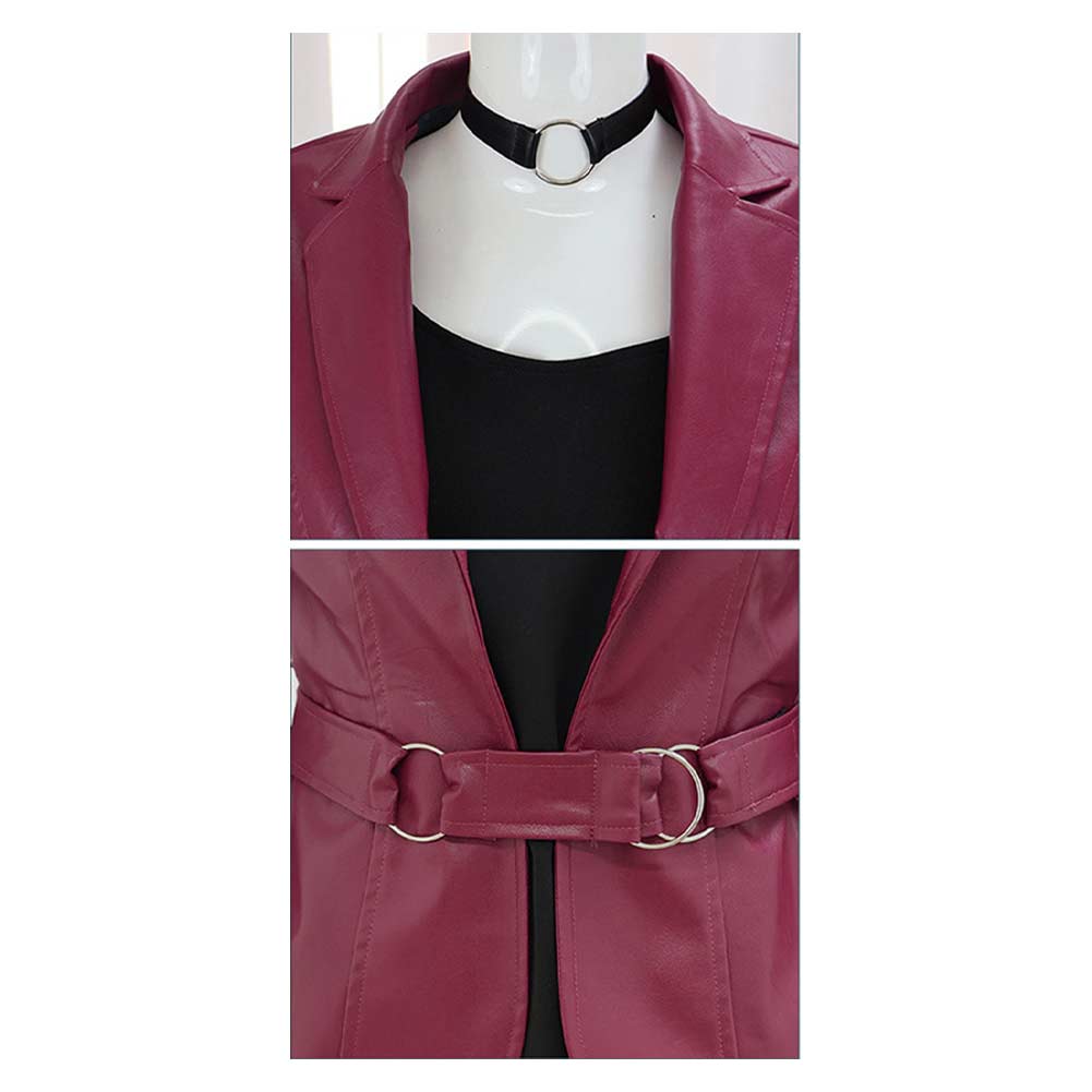 Silent Hill 2 Remake Maria Women Red Leather Suit Set Outfits Halloween Carnival Cosplay Costume