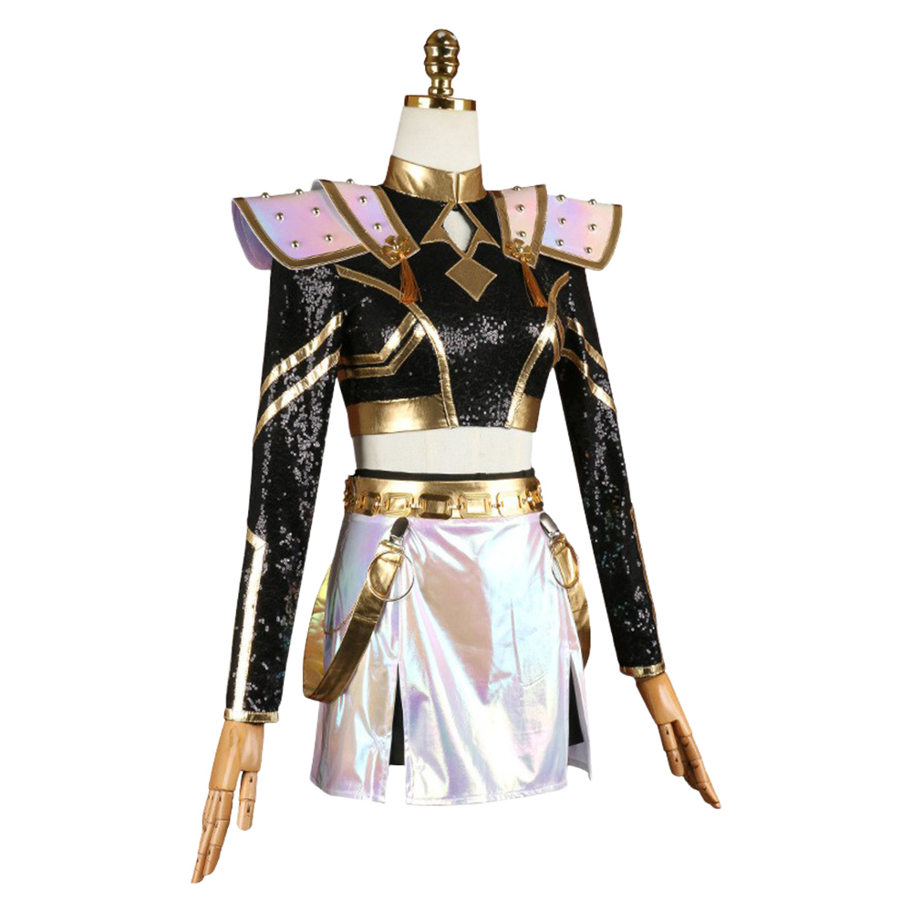 Kpop Demon Hunters Zoey Golden Black Stage Uniform Halloween Carnival Party Cosplay Costume