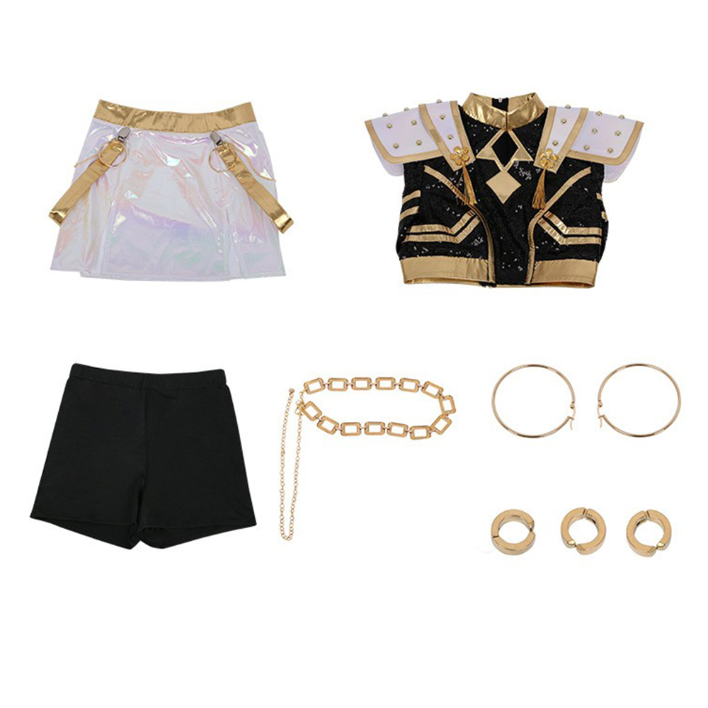 Kpop Demon Hunters Zoey Golden Black Stage Uniform Halloween Carnival Party Cosplay Costume