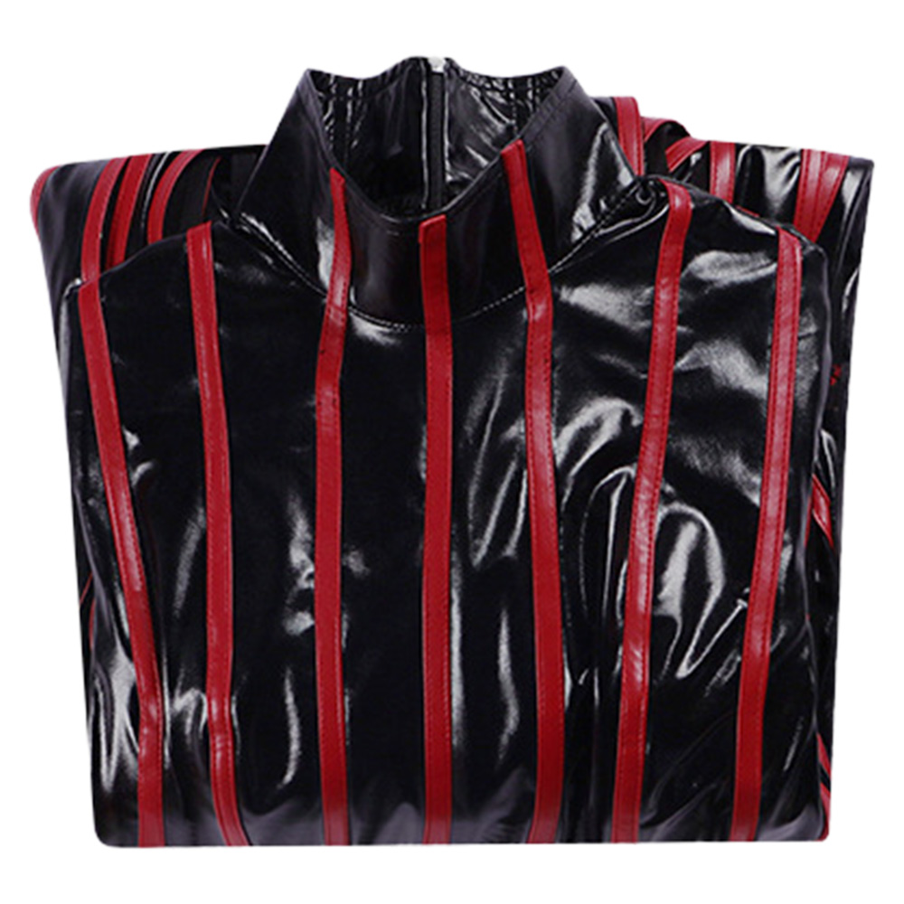 Fate/Stay Night Sakura Matou Red Strip Leather Dress Outfits Halloween Carnival Cosplay Costume