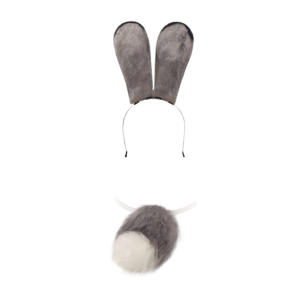 Zootopia 2 Judy Hopps Rabbit Ears Headband And Tail Accessories Halloween Carnival Cosplay Costume
